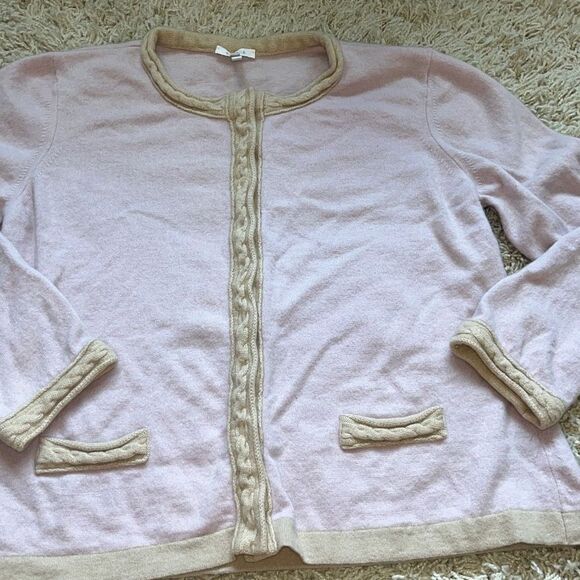 Beautiful Vintage Escada Pink And Tan Sweater Wool Cashmere Silk Blend Italy Siz - Picture 14 of 14